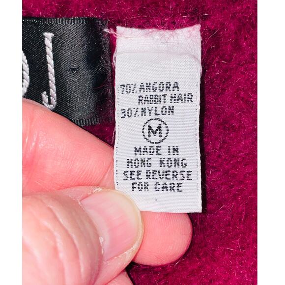 Studio J Cowl Neck Angora Sweater - Women's Size M - 70% Angora in Magenta - Picture 5 of 8